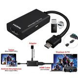 Type C & Micro USB Male to HDMI Female Adapter Cable for Cellphone Tablet TV