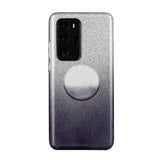 for HUAWEI P20 LITE/P30 LITE/P40 LITE/Nova6SE/Nova 7i Phone Case Gradient Color Glitter Powder Phone Cover with Airbag Bracket black