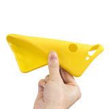 for HUAWEI Y9 2018 Lovely Candy Color Matte TPU Anti-scratch Non-slip Protective Cover Back Case yellow