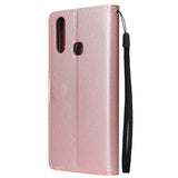 For VIVO Y17 Cellphone Cover PU Leather Shell All-round Protection Mobile Phone Case Precise Cutout Wallet Design Stand Function Rose gold