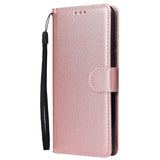 For VIVO Y17 Cellphone Cover PU Leather Shell All-round Protection Mobile Phone Case Precise Cutout Wallet Design Stand Function Rose gold