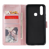For VIVO Y17 Cellphone Cover PU Leather Shell All-round Protection Mobile Phone Case Precise Cutout Wallet Design Stand Function Rose gold