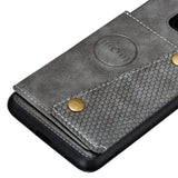 For HUAWEI MATE 20 PRO Double Buckle Non-slip Shockproof Cell Phone Case with Card Slot Bracket gray