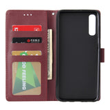 For Samsung A70 Wallet-type PU Leather Protective Phone Case with Buckle & 3 Card Position blue