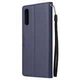For Samsung A70 Wallet-type PU Leather Protective Phone Case with Buckle & 3 Card Position blue