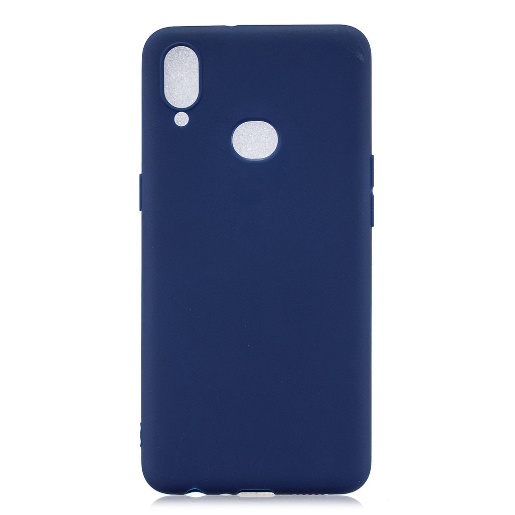 For Samsung A10S A20S Shockproof TPU Back Cover Soft Candy Color Frosted Surface Mobile Phone Case Navy