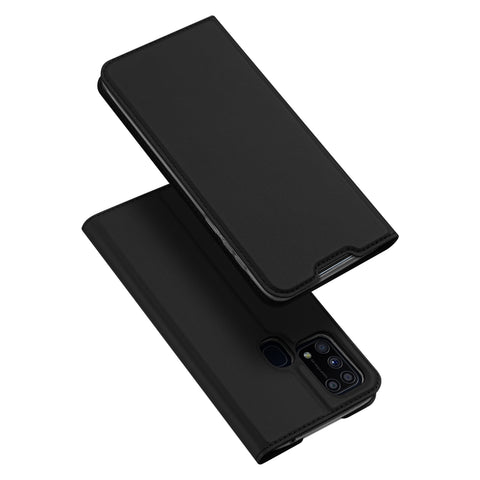 DUX DUCIS For Samsung M31 Leather Mobile Phone Cover Magnetic Protective Case Bracket with Cards Slot black