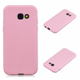 for Samsung A5 2017 Cute Candy Color Matte TPU Anti-scratch Non-slip Protective Cover Back Case dark pink