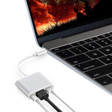 USB Type C Hub HDMI 4K Adapter USB-C to Converter with 3.0 USB and 3.1 Charging Port for Retina MacBook Silver