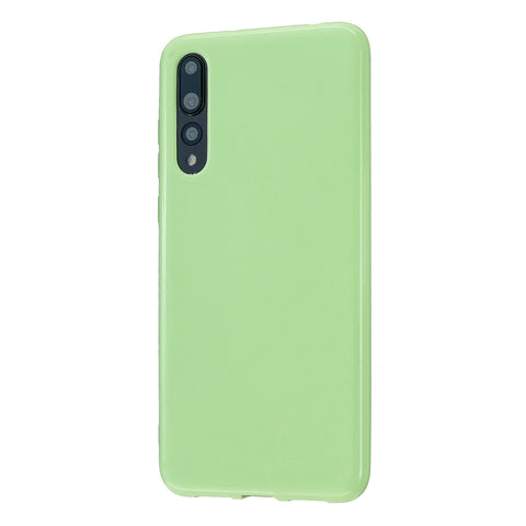 For HUAWEI P20/P20 Lite/P20 Pro Cellphone Case Simple Profile Soft TPU Phone Case Anti-Slip Smartphone Cover Fluorescent green